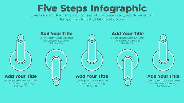 Minimaal ontwerp 5 stappen of opties zakelijke infographic presentatiesjabloon