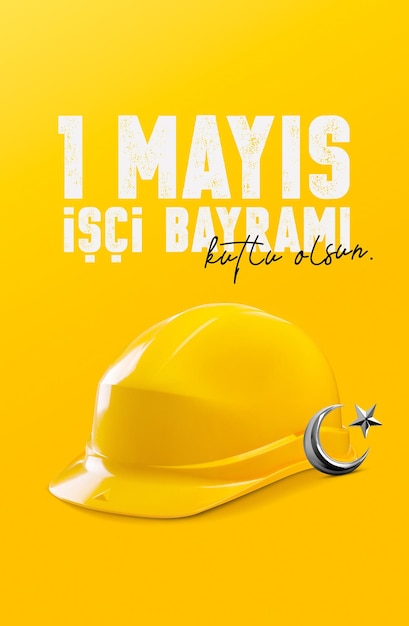 Minimaal ontwerp voor 1 mei arbeid en solidariteitsdagkaart. (Turks 1 mei emek ve dayanma gunu)