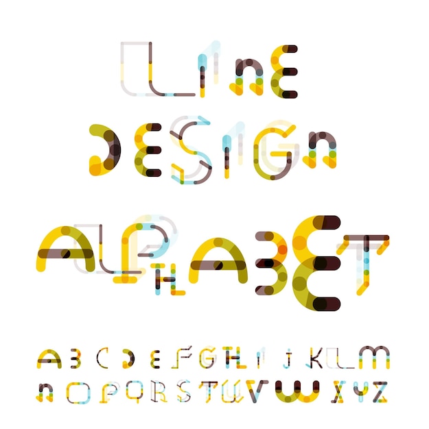 Minimaal regelontwerp alfabet lettertype