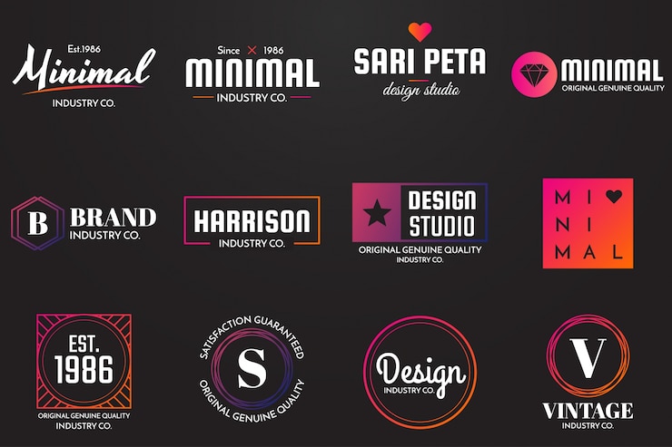 Vector minimaal vectorembleem voor banner, affiche, vlieger