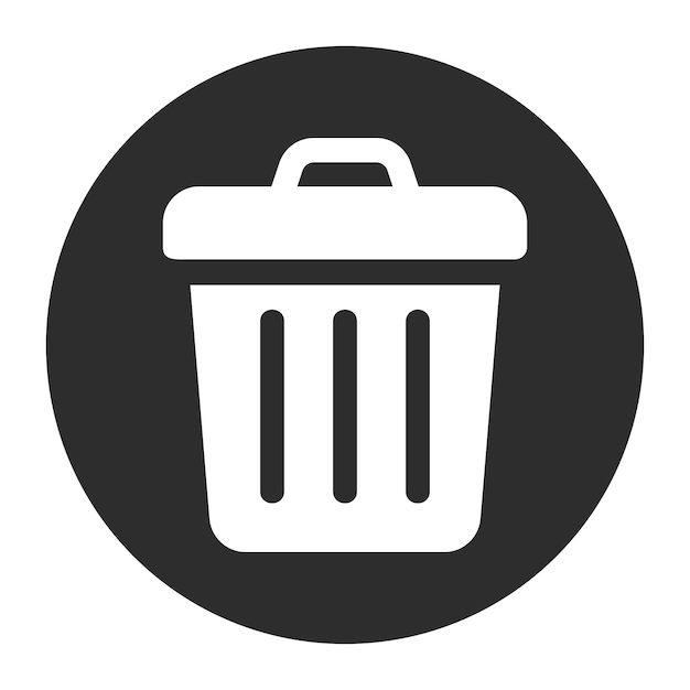 Minimaal vuilnisbak icoon platte vector ontwerp