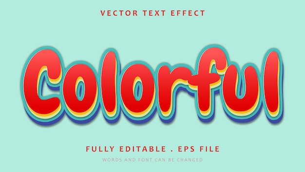 Minimal 3d colorful fully editable text effect design template