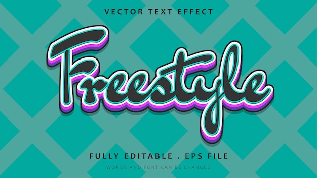 Minimal 3d Colorful Word Freestyle Editable Text Effect Design Template