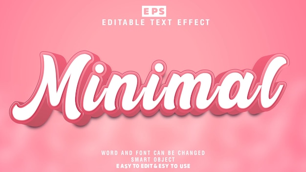 Minimal 3d Editable Text Effect Vector With Background