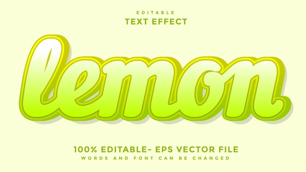 Minimal 3d Lemon Editable Text Effect Design Effect Saved In Graphic Style