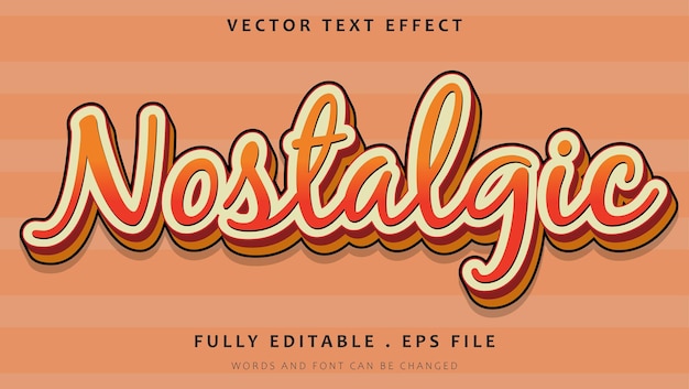 Minimal 3d Nostalgic Editable Text Effect Design Template