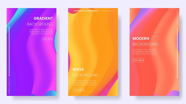 Minimal abstract background poster fluid wave gradient colorful