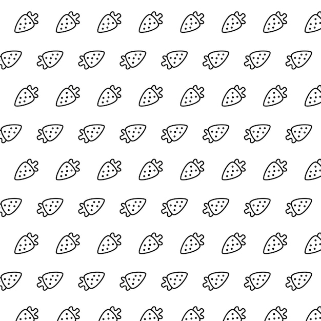 minimal abstract black color seamless vector pattern with patterned strawberries