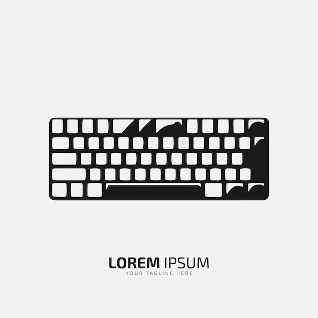 最小限で抽象的なコンピューター キーボードのロゴ ベクトル シルエット キーボード アイコン