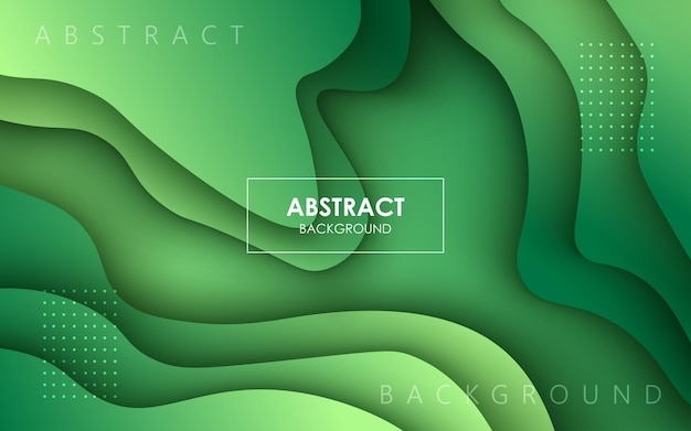 Vector minimal abstract dynamic green gradient color fluid liquid wavy shape geometric background