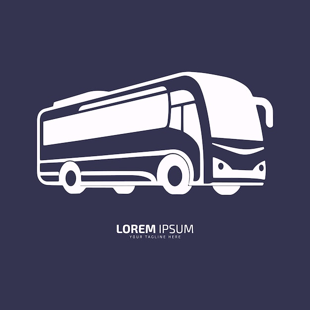 Vector minimal and abstract logo of bus vector school bus icon student bus silhouette isolated template design on dark blue background