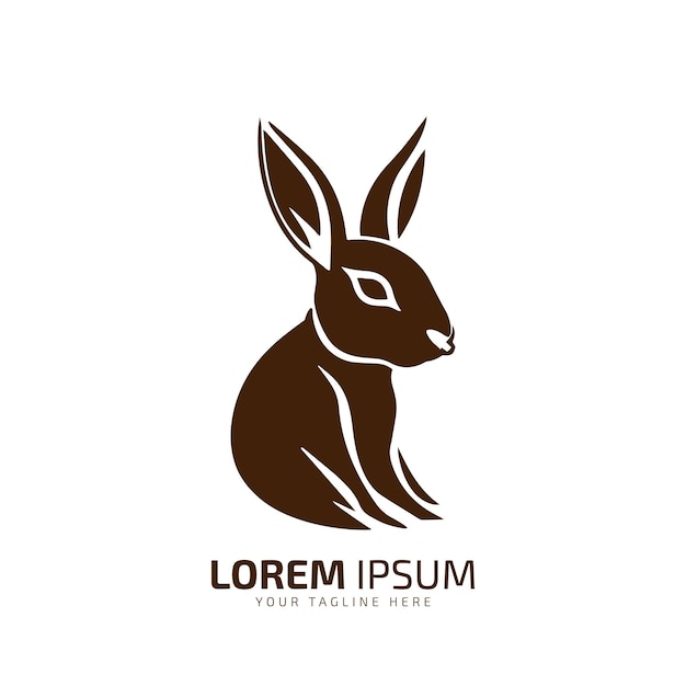 minimal and abstract logo of rabbit icon hare vector silhouette isolated design art