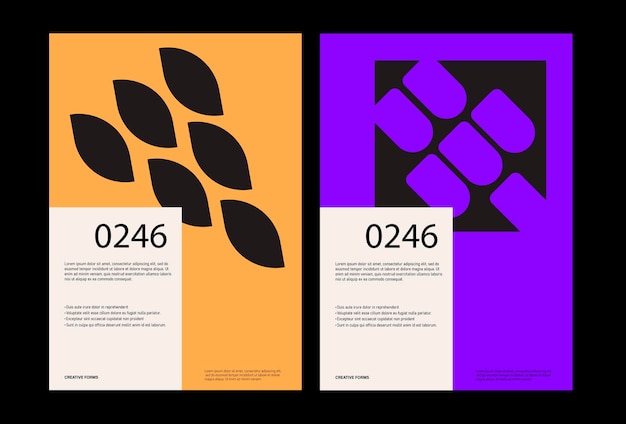 Minimal abstract posters. Bauhaus poster layout with clean typography and minimal vector pattern.