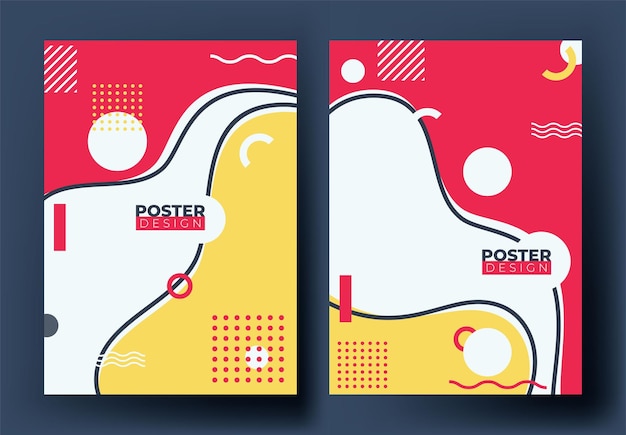 Minimal abstract posters set vector illustration