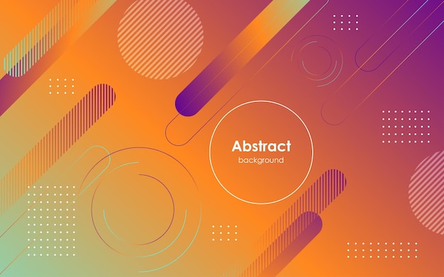 Minimal abstract purple orange gradient with geometric shape landing page background eps10 vector