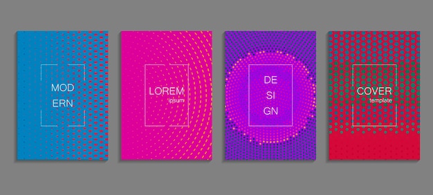 Minimal abstract vector halftone cover design template Future geometric gradient background Vector templates for placards banners flyers presentations and reports