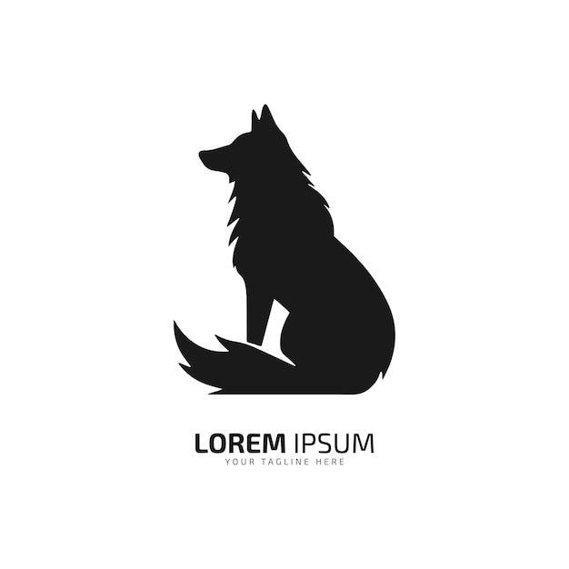 Minimal and abstract wolf logo coyote icon dog silhouette jackal vector isolated