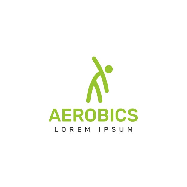 Vettore di progettazione del logo aerobicos minimo