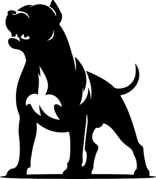 Vettore minima silhouette vettoriale del cane pitbull arrabbiato silhouette di colore nero 15