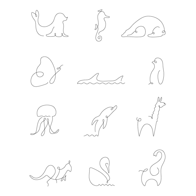 Vector minimal animals icon