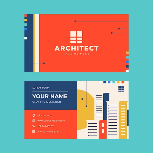 Minimal architecture project horizontal business card