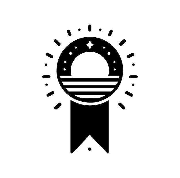 minimal award ribbon badge icon guarantee or medal thin line concept of minimal consumer control