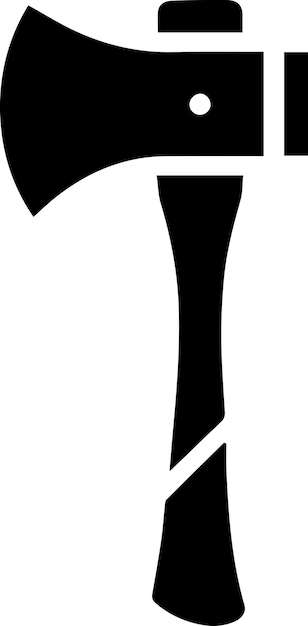 Минимальный силуэт вектора значка топора белый фон заполняется черным 5
