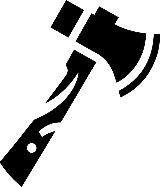 Minimal Axe icon vector silhouette white background fill with black 9