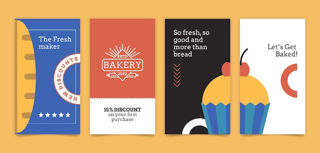 Minimal bakery shop instagram stories