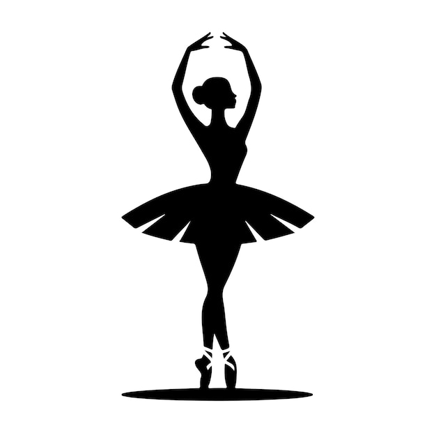 minimal ballerina vector icon in flat style silhouette vector illustration design