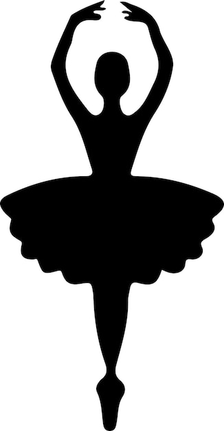 Вектор Минимальная балерина векторная икона в плоском стиле черный цвет силуэт белый фон 41