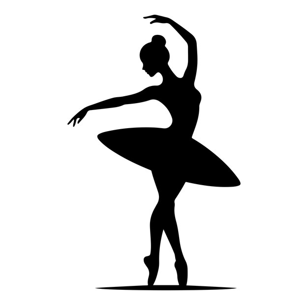 Minimal Ballerina vector icoon in platte stijl silhouet vector illustratie ontwerp