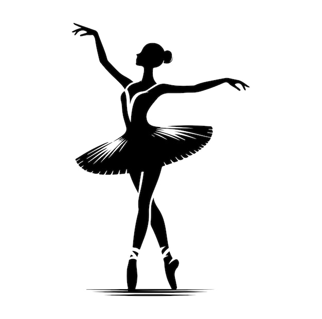 Minimal Ballerina vector icoon in platte stijl silhouet vector illustratie ontwerp