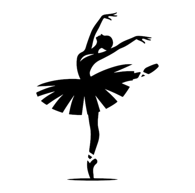 Minimal Ballerina vector icoon in platte stijl silhouet vector illustratie ontwerp
