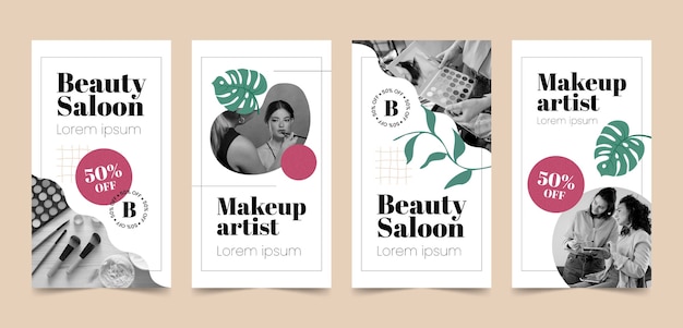 Vector minimal beauty salon instagram stories template