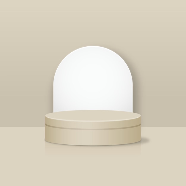 minimal beige podium and white background illustration for presentation or product display