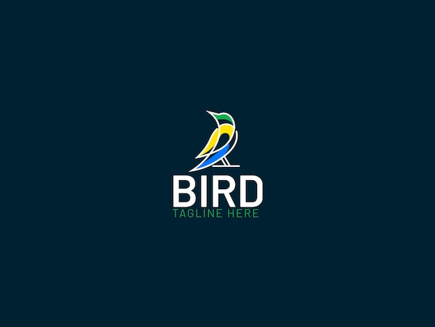 Vector minimal bird logo design