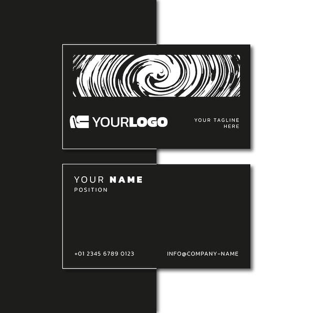 Vector minimal black and white business card template