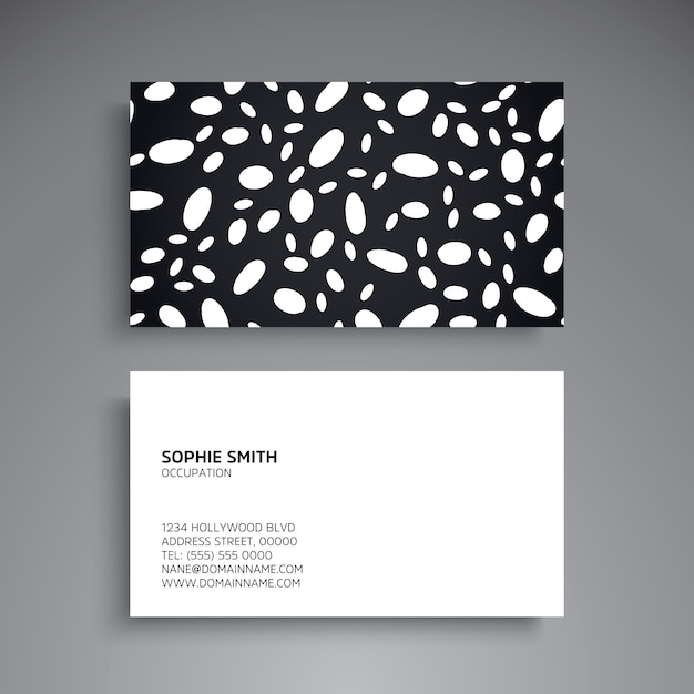 Minimal black and white business card