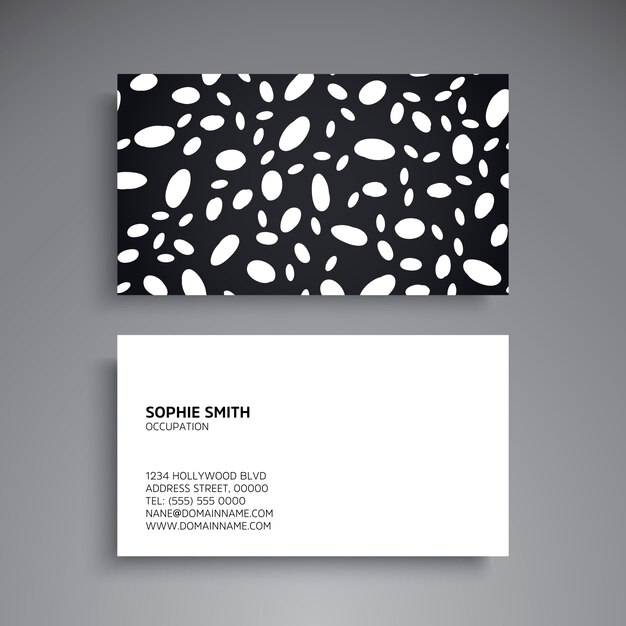 Minimal black and white business card