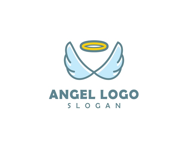 Vector minimal blue angel logo for brand vector and editable