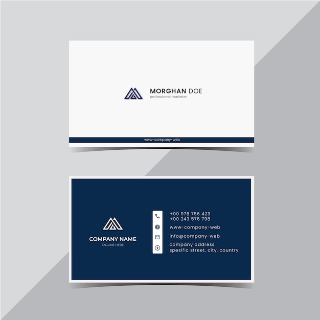 minimal blue business card template