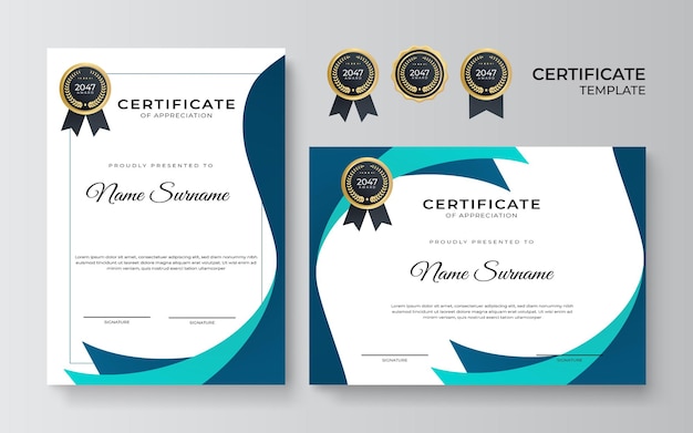 Design minimale del modello di certificato geometrico blu