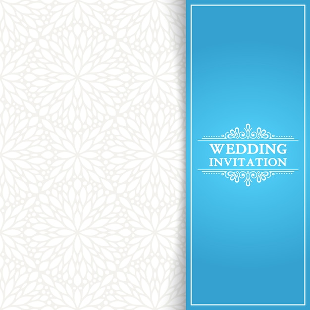 Vector minimal blue wedding invitation