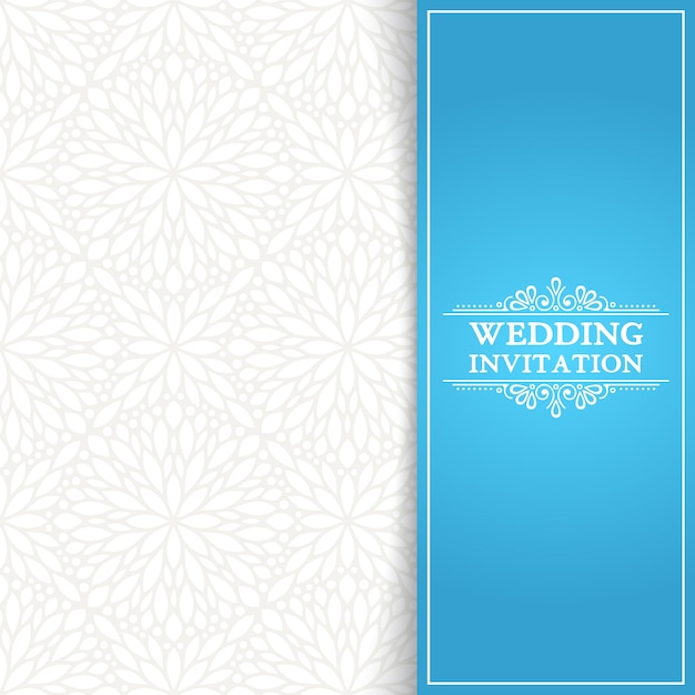 Vector minimal blue wedding invitation