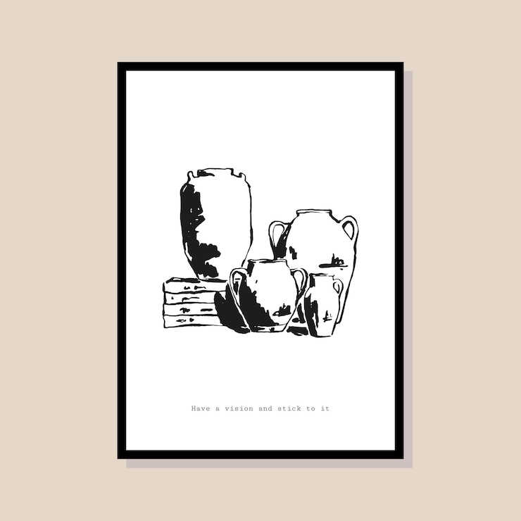 Vector minimal bohemian home decor illustration poster design for wall art gallery