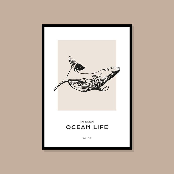 Minimal bohemian travel illustration poster design for wall art gallery