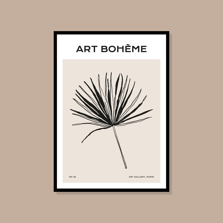 Minimal bohemian travel illustration poster design for wall art gallery