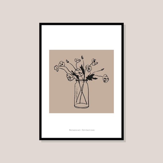 Vector minimal bohemian travel illustration poster design for wall art gallery