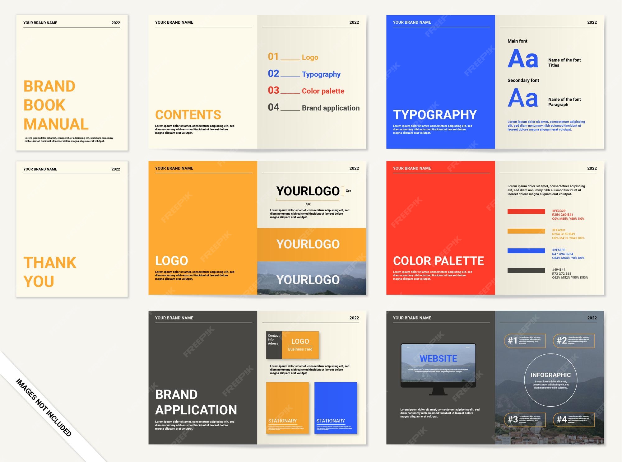Premium Vector Minimal brandbook layout template